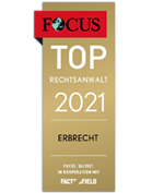 Focus 2021 Top Rechtsanwalt für Erbrecht: Manfred Hacker | München