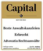 Capital 8/2022 beste Anwaltskanzleien: Advocatio Rechtsanwälte in München
